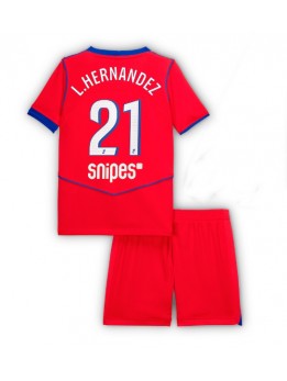 Paris Saint-Germain Lucas Hernandez #21 Replika Tredje Kläder Barn 2025-26 Kortärmad (+ byxor)